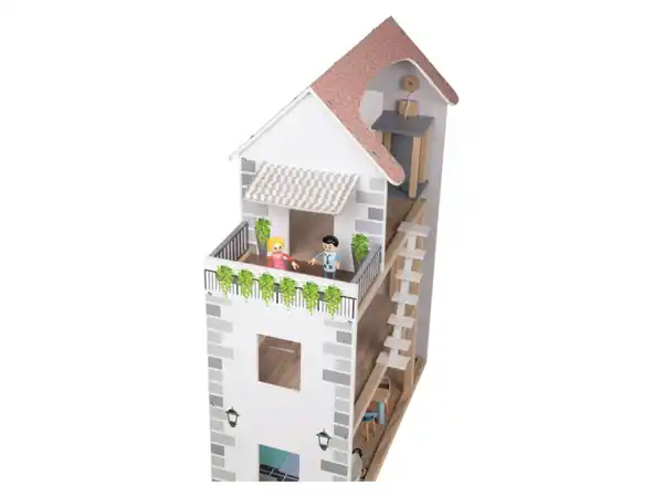Bild 3 von Playtive Holz-Puppenhaus, 39-teilig, 3 Etagen