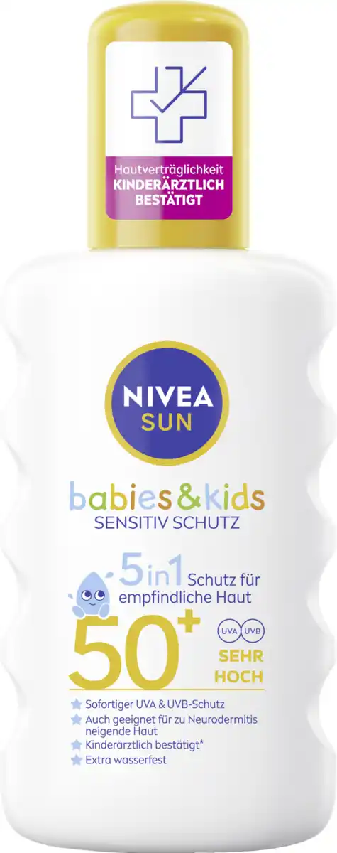 Bild 1 von NIVEA SUN Babies & Kids sensitiv Schutz Sonnenspray LSF 50+, 200 ml