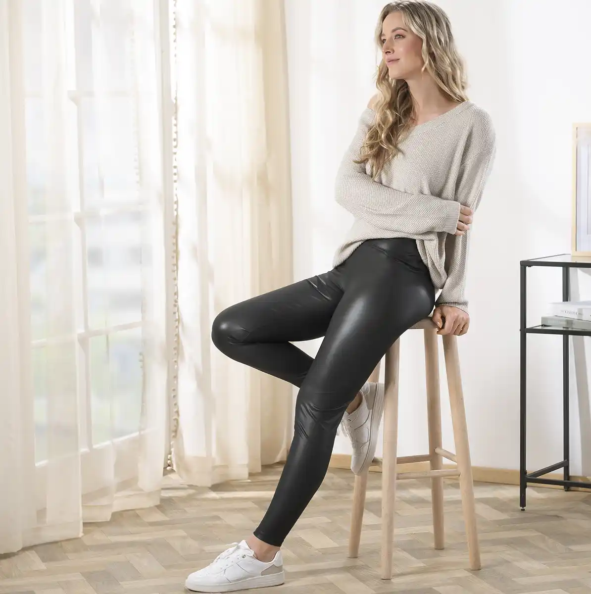 Bild 3 von IDEENWELT Leggings mit Lederoptik schwarz L