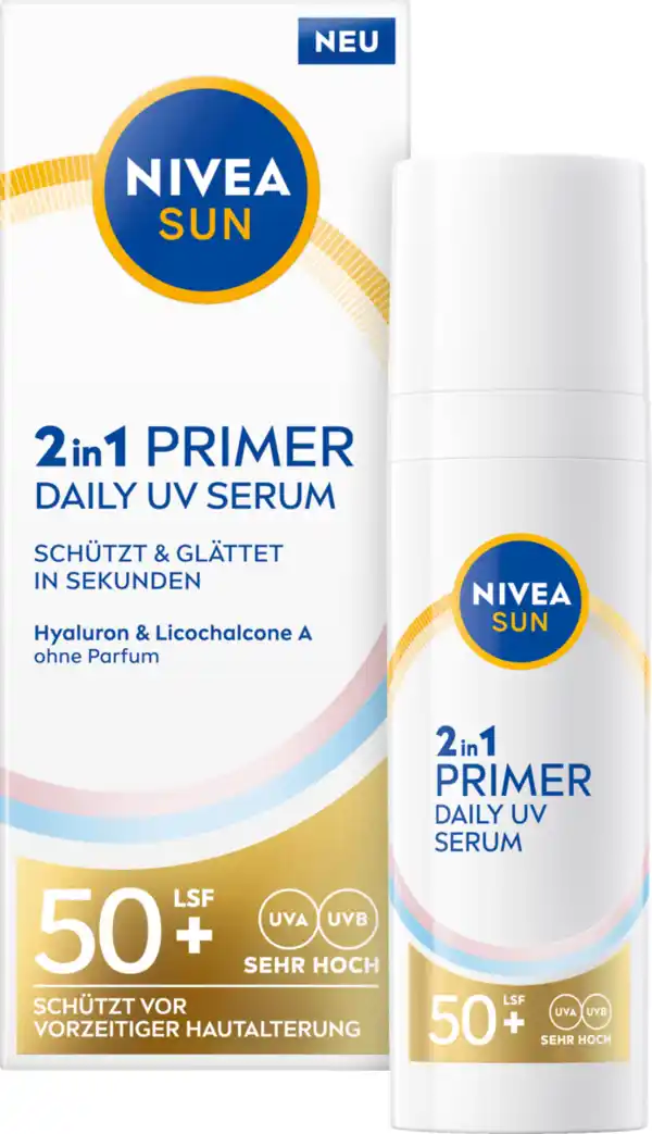 Bild 4 von NIVEA SUN 2in1 Primer Daily UV Serum LSF50+, 30 ml
