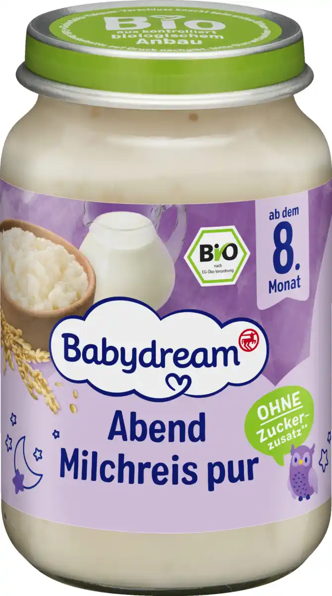 Bild 1 von Babydream Bio Abend Milchreis pur, 190 g