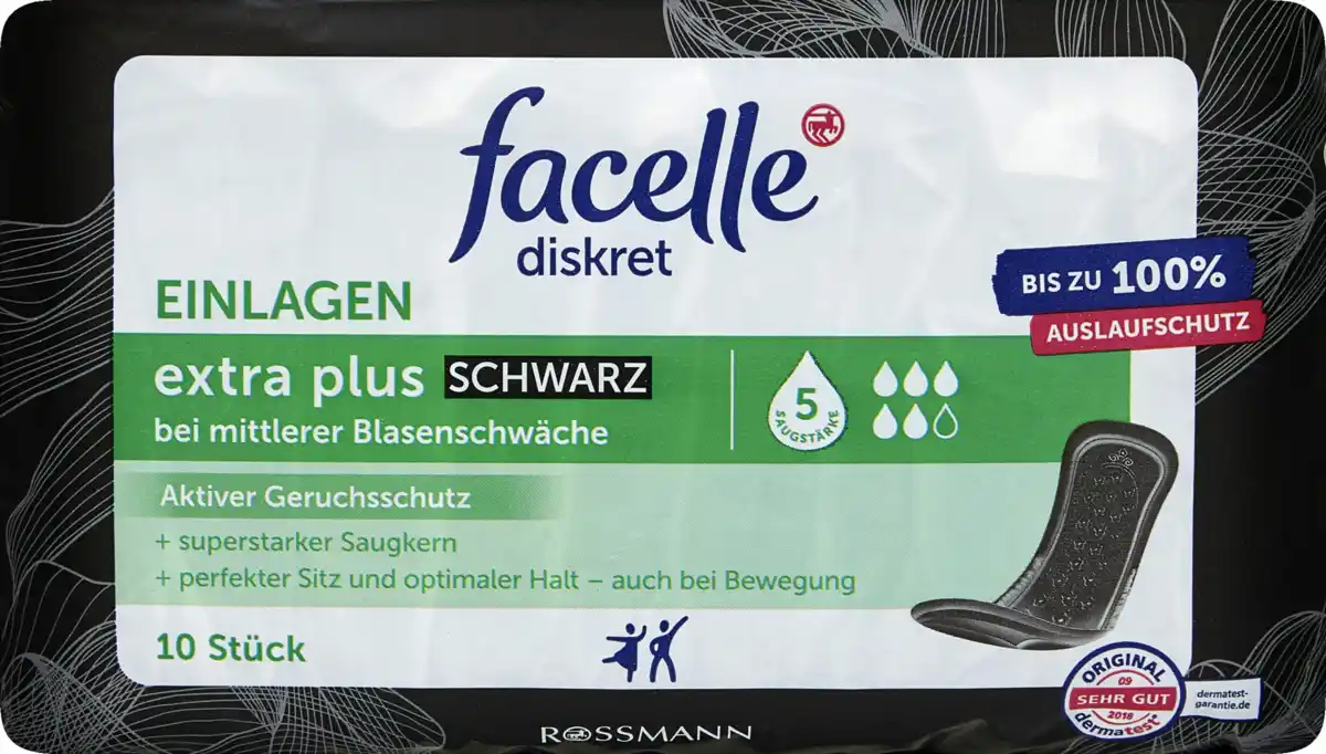 Bild 1 von facelle diskret Hygiene-Einlagen Extra Plus Black