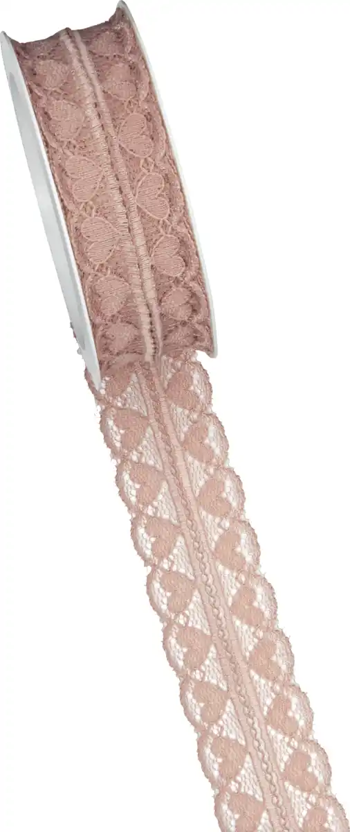 Bild 2 von DEKOWELT Spitze Rosa, weiß 25mm/3m, 3 m