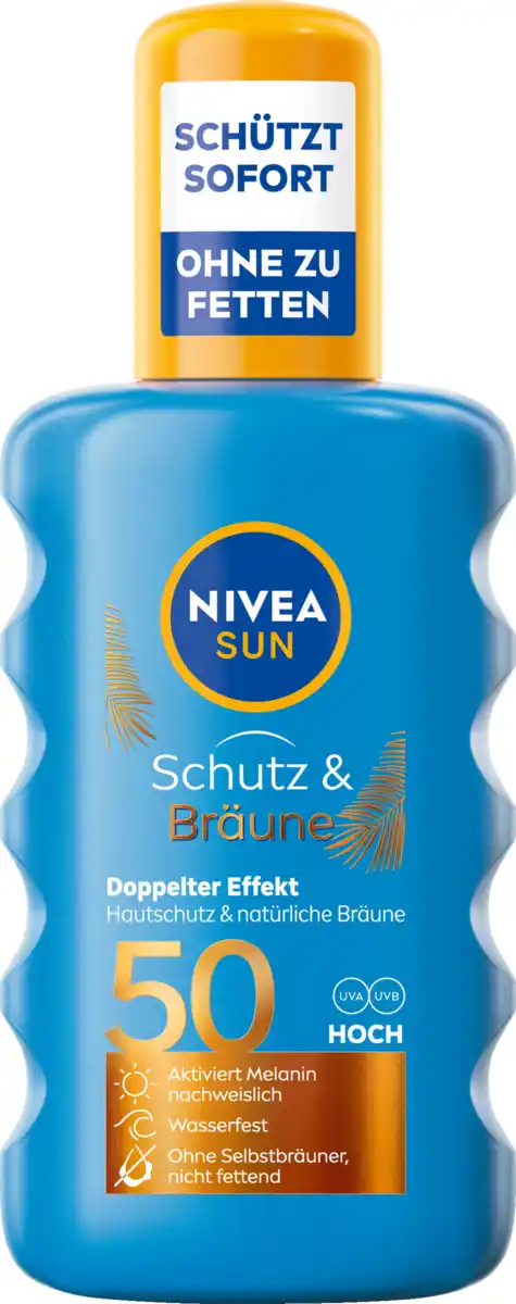 Bild 1 von NIVEA SUN Schutz & Bräune Sonnenspray LSF 50, 200 ml