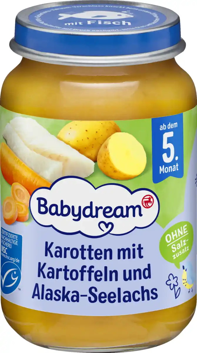 Bild 1 von Babydream Karotten mit Kartoffeln und Alaska-Seelachs, 190 g