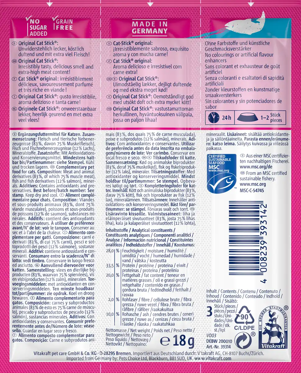 Bild 2 von Vitakraft Cat Stick Lachs, 18 g