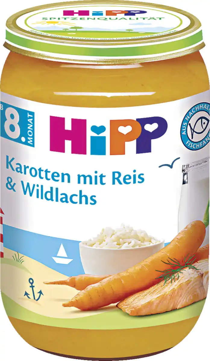 Bild 2 von HiPP Bio Menü Karotten mit Reis & Wildlachs, 220 g