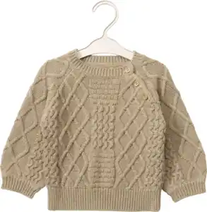 ALANA Pullover mit Strick-Muster, braun, Gr. 74