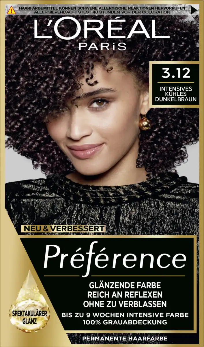 Bild 1 von L’Oréal Paris Préférence permanente Haarfarbe 3.12 Intensives Kühles Dunkelbraun (Toronto)