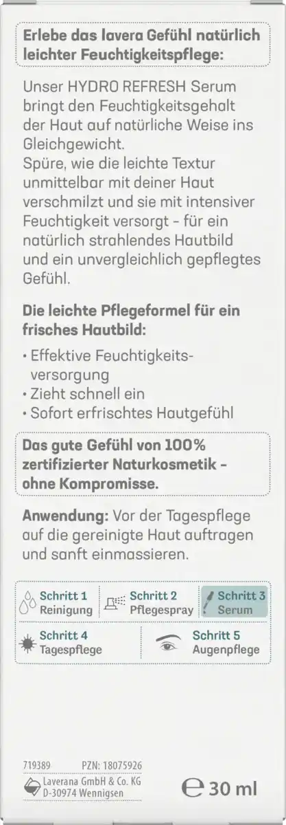 Bild 2 von lavera Hydro Refresh Serum, 30 ml