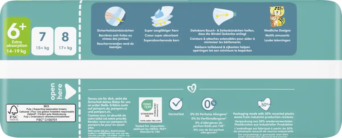 Bild 4 von Pampers baby-dry Windeln Gr.6+ Extra Large 14-19kg Single Pack