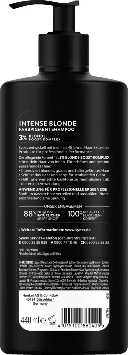 Bild 2 von Syoss Shampoo Intense Blonde, 440 ml