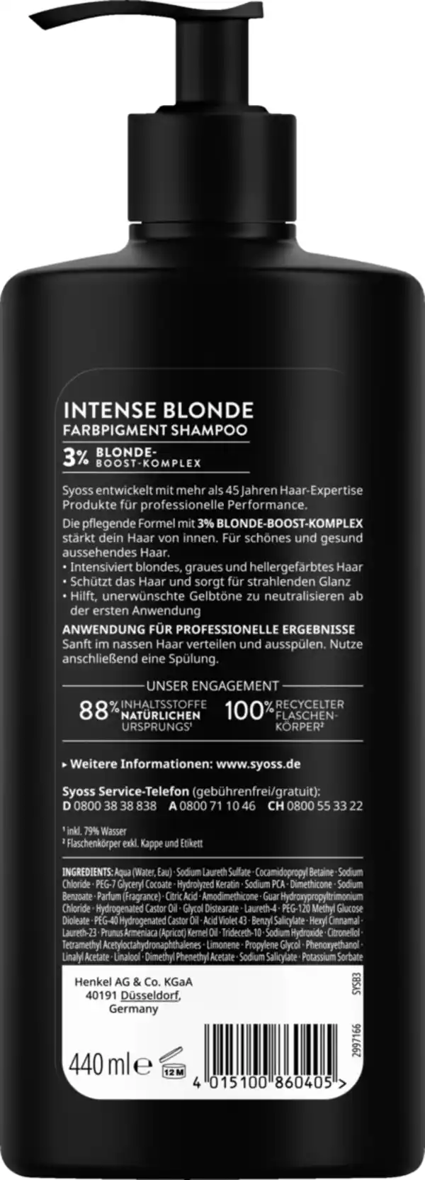 Bild 2 von Syoss Shampoo Intense Blonde, 440 ml