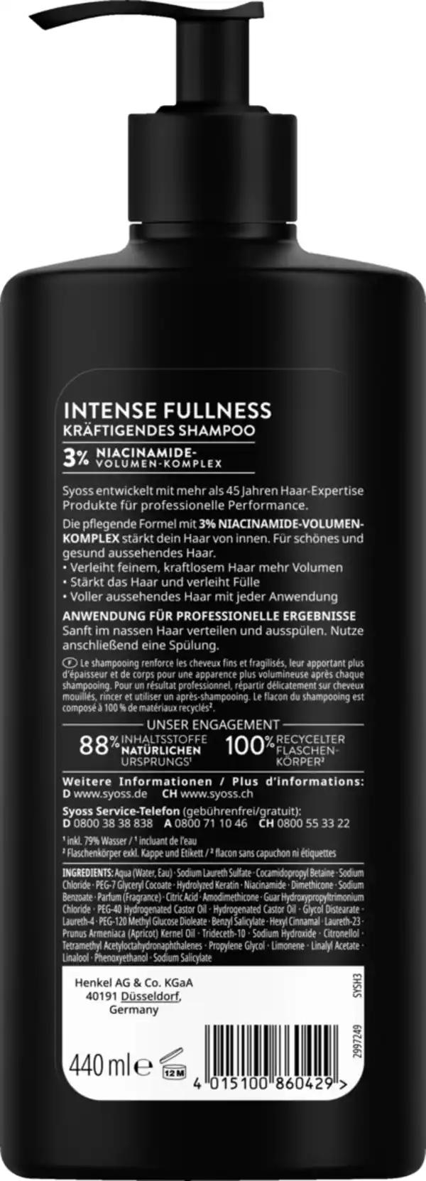 Bild 2 von Syoss Shampoo Intense Fullness, 440 ml