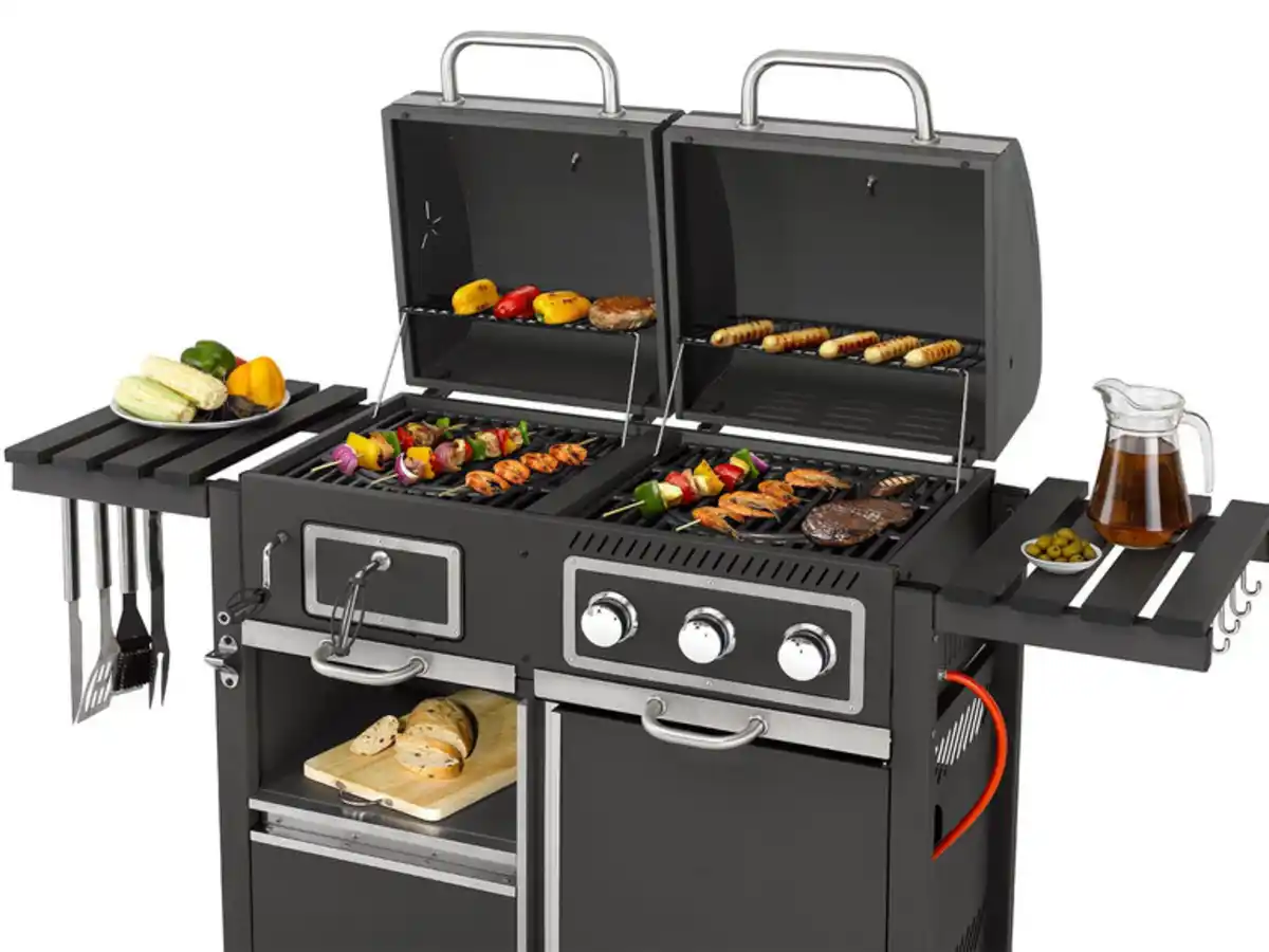 Bild 4 von tepro Kohle-Gas-Grill »Toronto Kombi«, 8,7 kW Leistung, 3 Edelstahlbrenner, 2 Ablagen