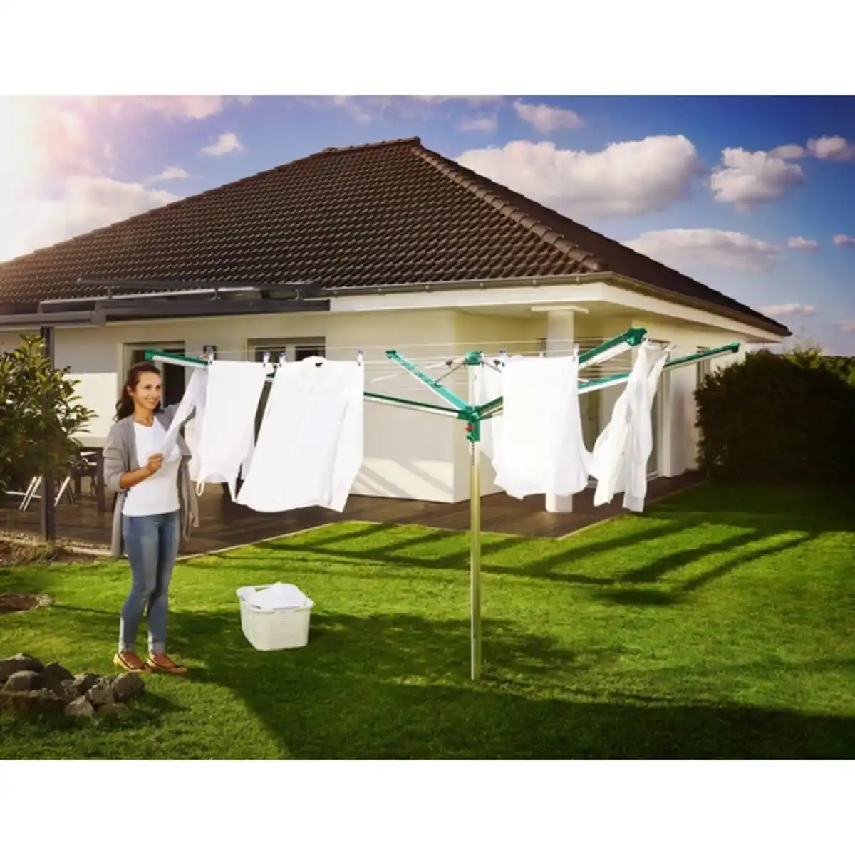 Bild 2 von LEIFHEIT Wäschespinne »Linomatic 500 Deluxe Cover «, Leinenlänge: 50 m