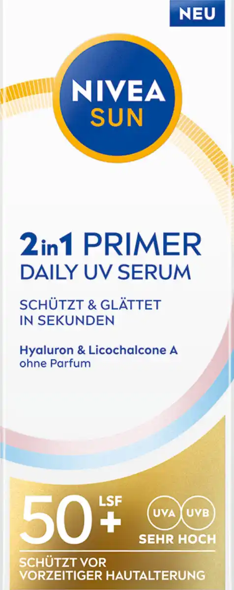 Bild 1 von NIVEA SUN 2in1 Primer Daily UV Serum LSF50+, 30 ml