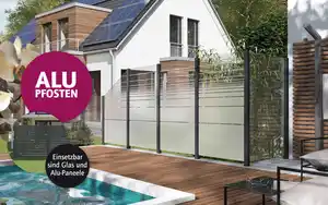 Ambiente Aluminium-Pfosten 187 cm, 68 x 68 mm, Anthrazit Struktur 7016