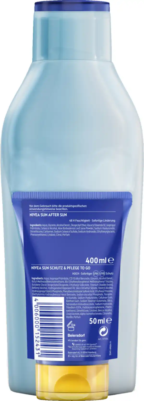 Bild 2 von NIVEA SUN Pflegende After Sun + Schutz & Pflege To Go, 450 ml