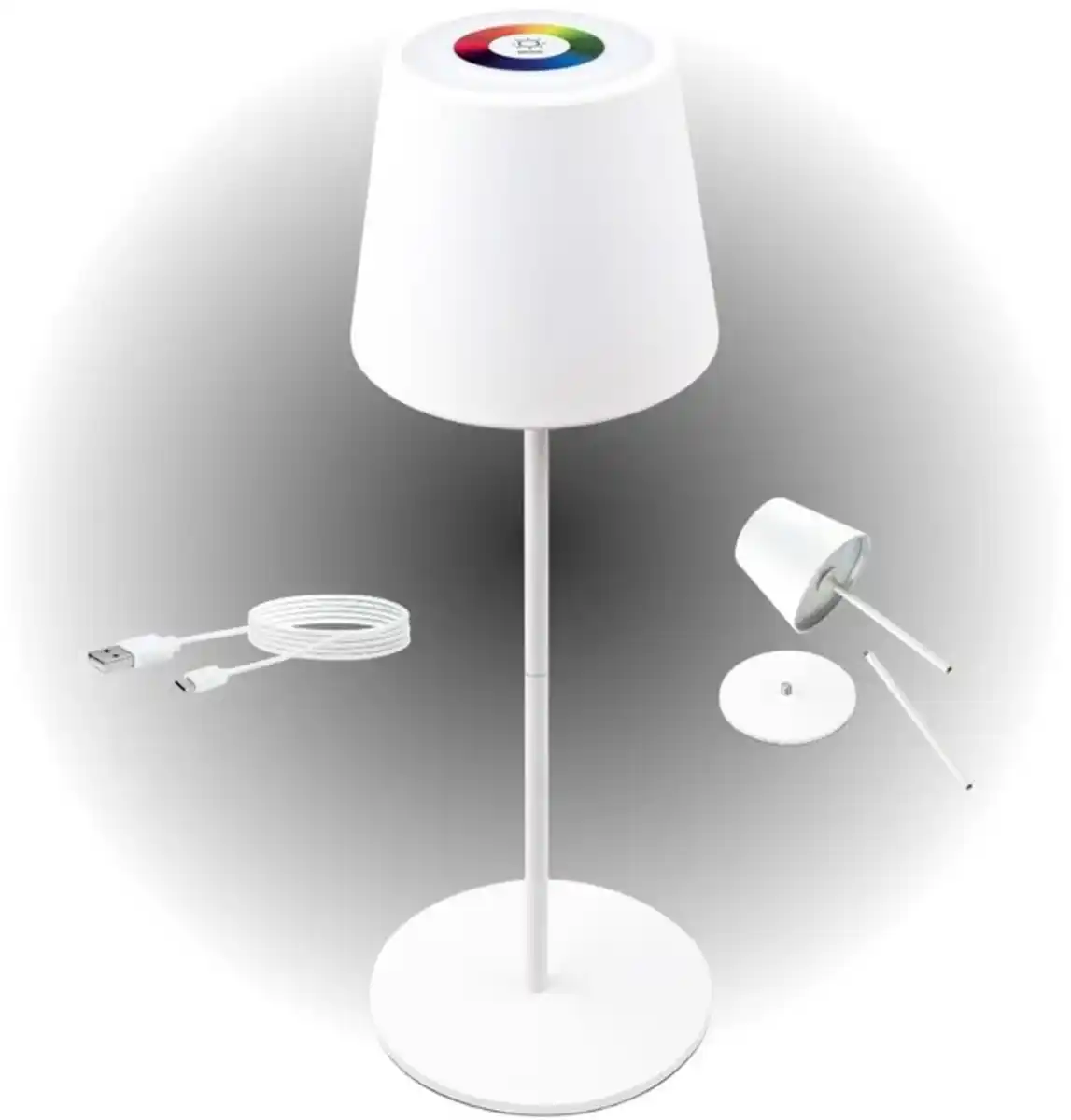 Bild 1 von RGB LED Tischlampe mit Touchsteuerung weiß