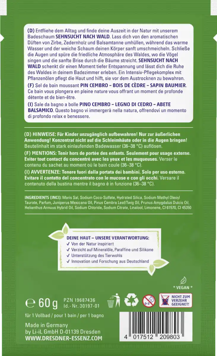 Bild 2 von Dresdner Essenz Badeschaum Sehnsucht nach Wald, 60 g
