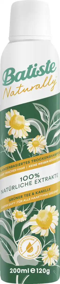 Bild 1 von Batiste Trockenshampoo Naturally Grüner Tee & Kamille, 200 ml