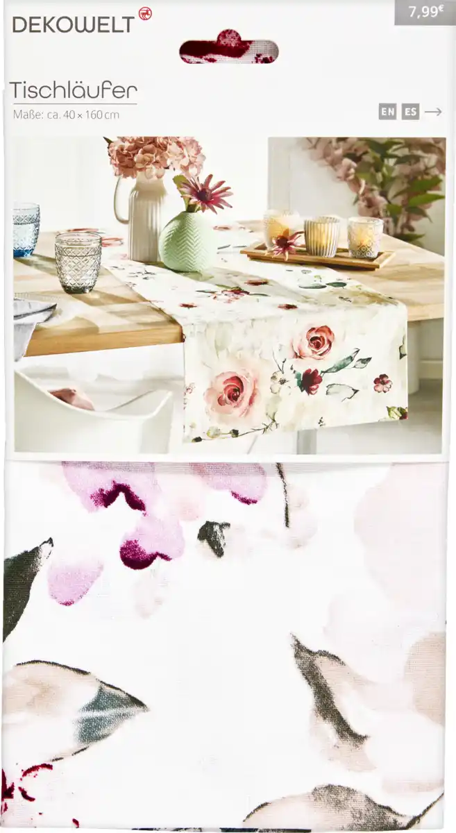 Bild 1 von DEKOWELT Tischläufer Rosen 40x160cm