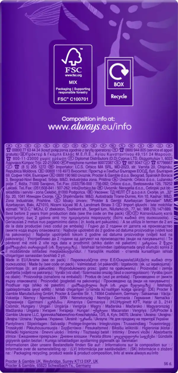 Bild 3 von Always Daily Fresh Slipeinlagen Normal ohne Duft Big Pack