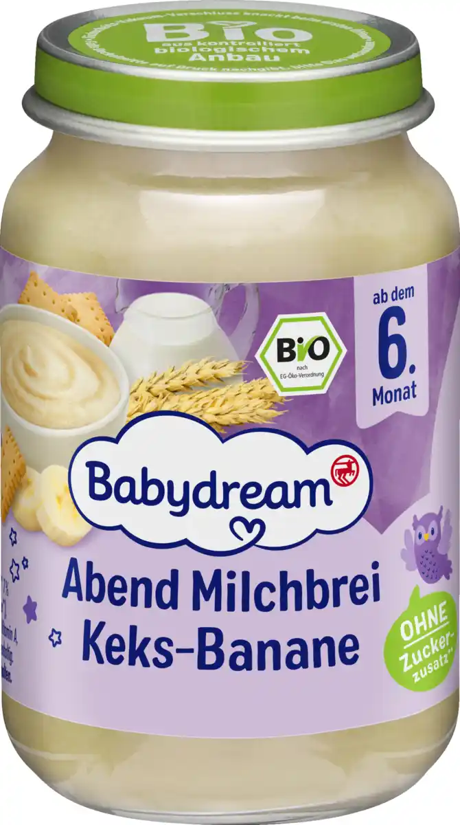 Bild 1 von Babydream Bio Abend Milchbrei Keks-Banane, 190 g