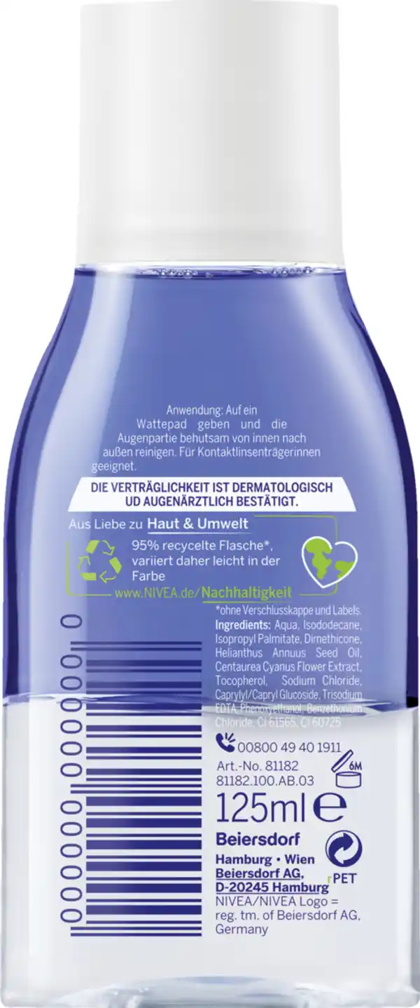 Bild 2 von NIVEA Double Effect Augen Make-Up Entferner, 125 ml