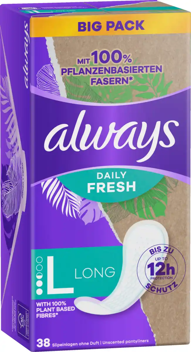 Bild 2 von Always Daily Fresh Slipeinlagen Pflanzenbasiert Long BigPack