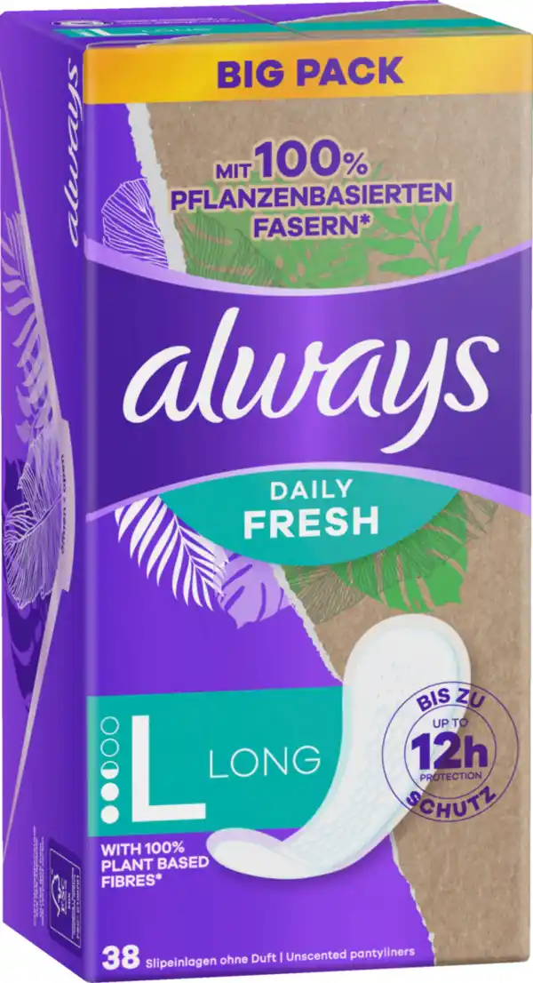 Bild 2 von Always Daily Fresh Slipeinlagen Pflanzenbasiert Long BigPack