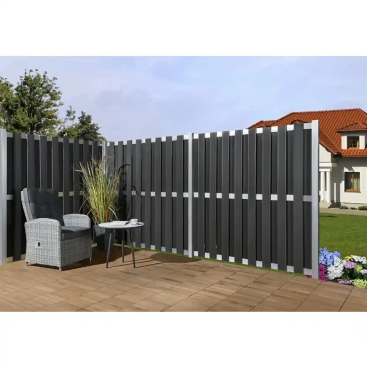 Bild 3 von Sichtschutzzaun »Dius«, WPC/Aluminium, HxL: 180 x 180 cm