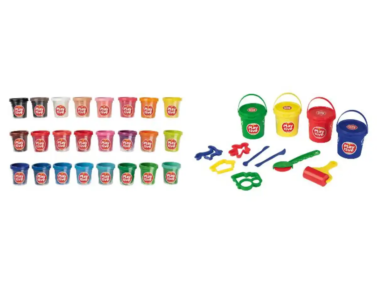 Bild 1 von Playtive Knetdosen, 24-teilig / Knet-Set, 12-teilig