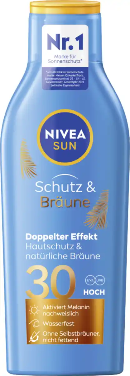 Bild 1 von NIVEA SUN Schutz & Bräune Sonnencreme LSF 30, 200 ml