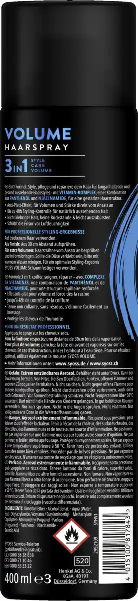 Bild 2 von Syoss Haarspray Volume, 400 ml