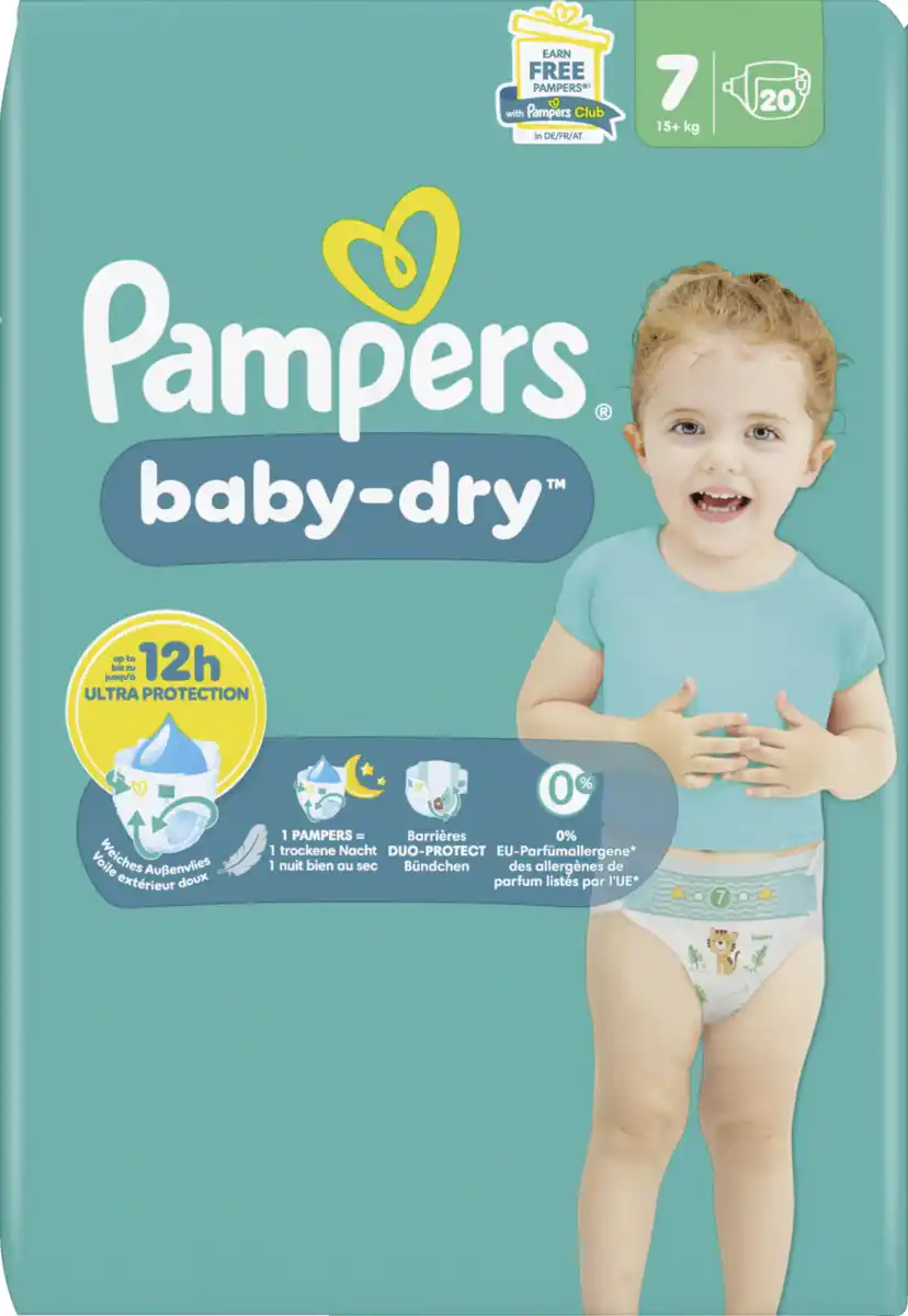 Bild 1 von Pampers Baby Dry Windeln Gr.7 Extra Large 15kg Single Pack