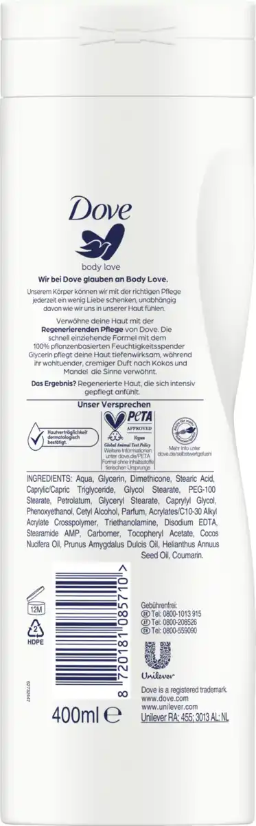 Bild 2 von Dove body love Regenerierende Pflege Body Lotion, 400 ml