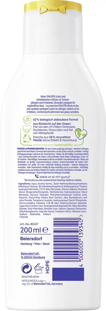 Bild 2 von NIVEA SUN Sonnenlotion Allergie LSF 50+, 200 ml