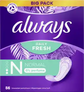 Always Daily Fresh Slipeinlagen Normal ohne Duft Big Pack