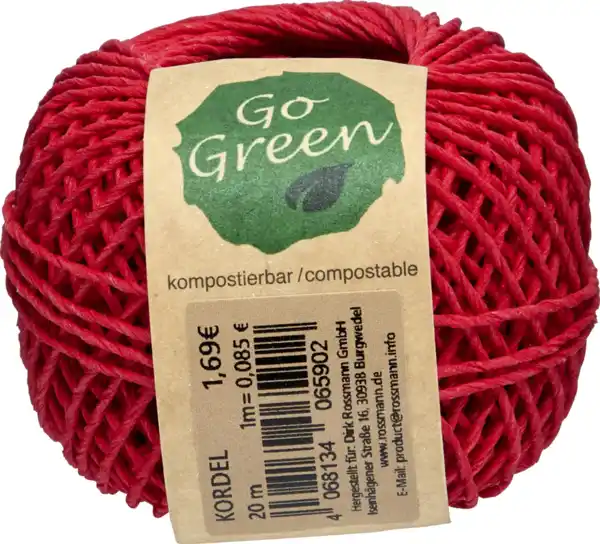 Bild 1 von DEKOWELT PAPIERKORDEL CORD RO WE R/W GR/W 2MM/10M, 10 m