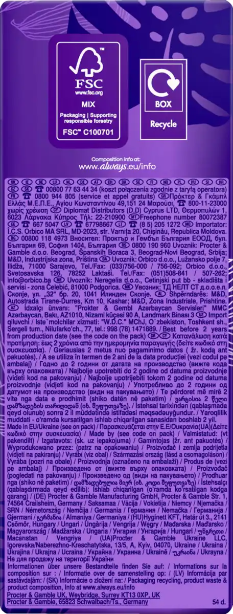 Bild 3 von Always Daily Fresh Slipeinlagen Flexistyle Normal ohne Duft Big Pack