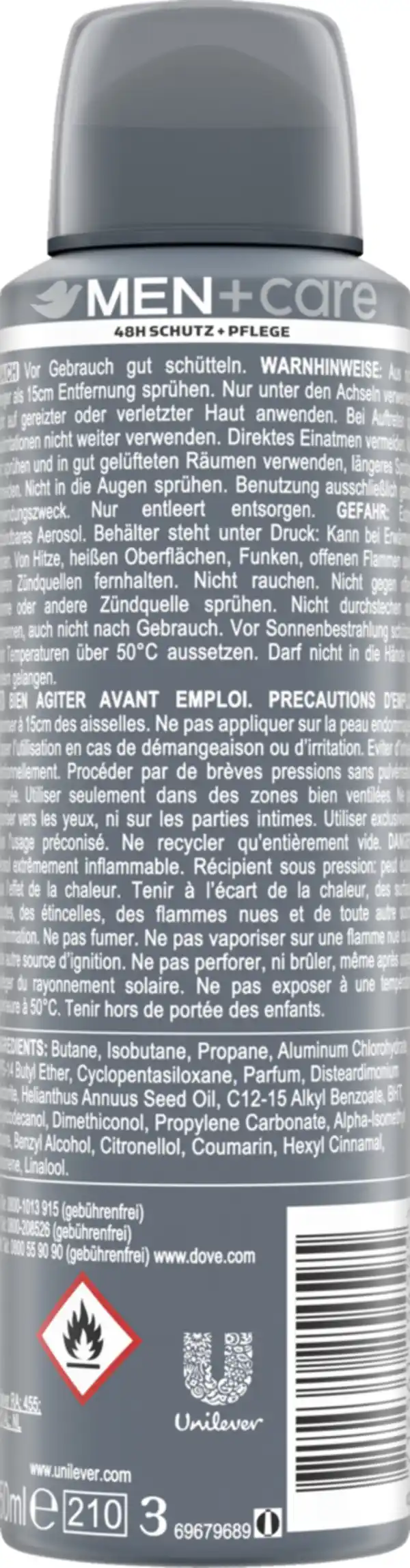 Bild 2 von Dove Men+Care Anti-Transpirant Spray Clean Comfort, 150 ml