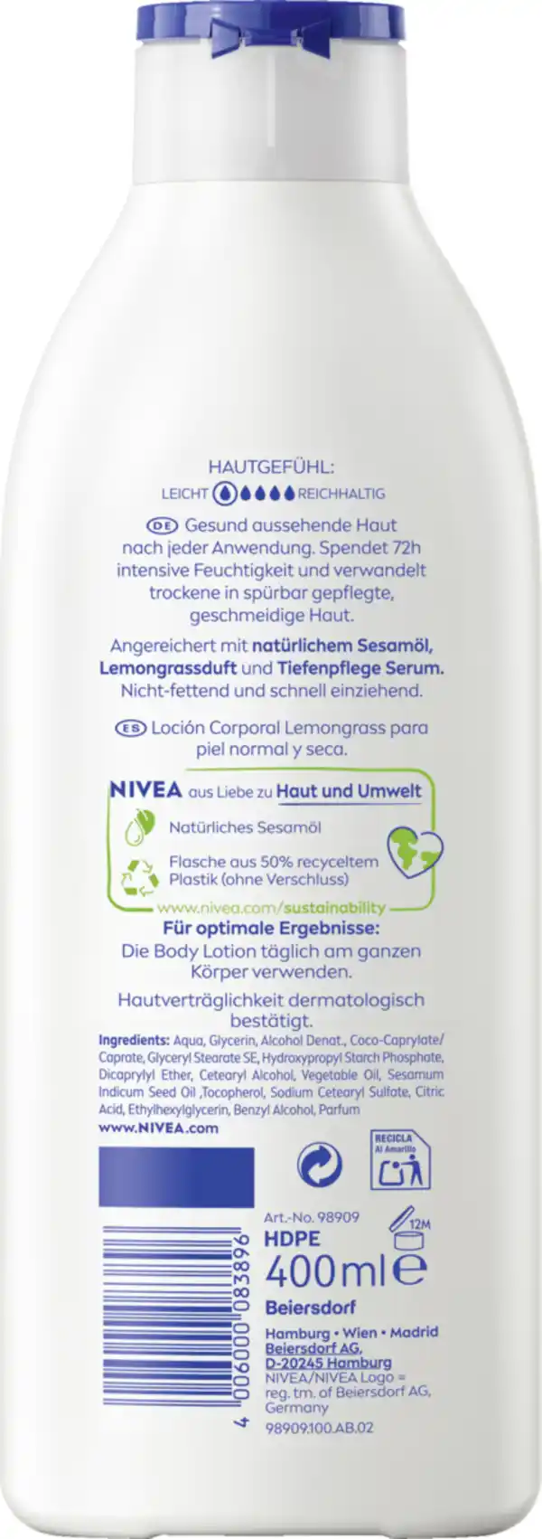 Bild 2 von NIVEA Body Lotion Lemongrass & Pflege, 400 ml