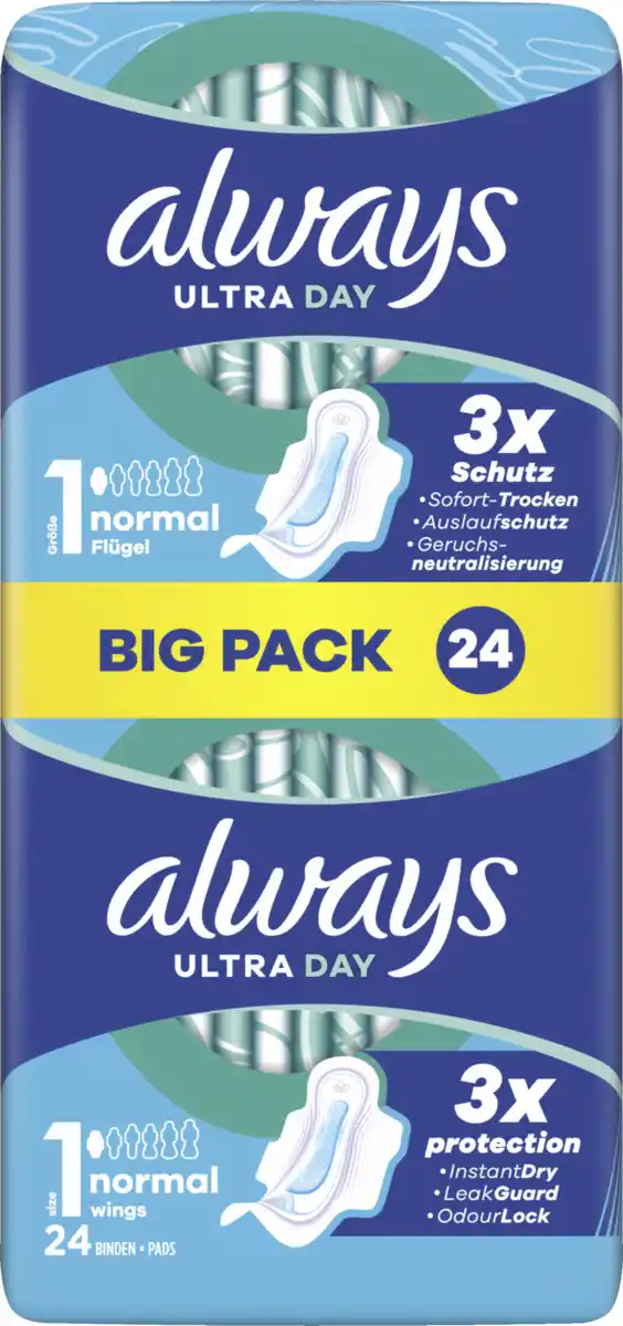 Bild 1 von Always Ultra Day Binden Normal mit Flügeln BigPack