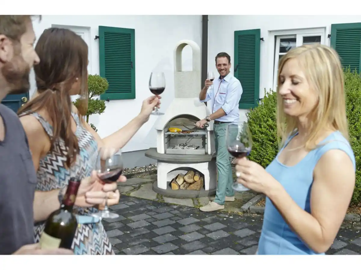 Bild 3 von buschbeck Grillkamin »Alicante«, Garten, 3-fach verstellbare Grillhöhe, Quarzstruktur