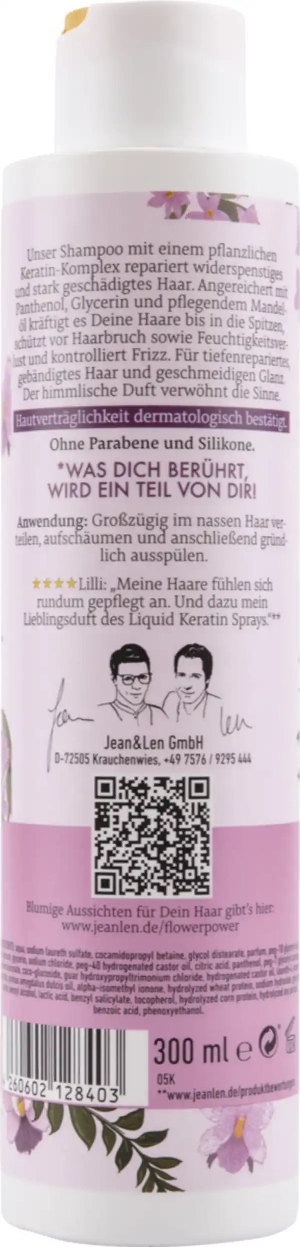 Bild 4 von Jean&Len Aufbau Shampoo Pflanzliches Keratin, 300 ml