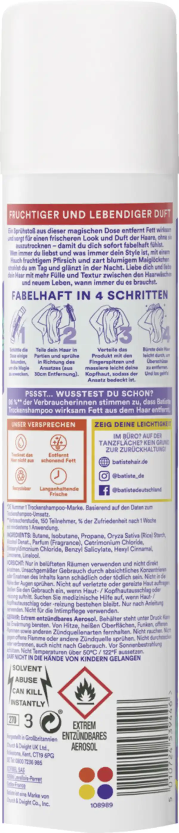 Bild 2 von Batiste Trockenshampoo Love is Love, 200 ml