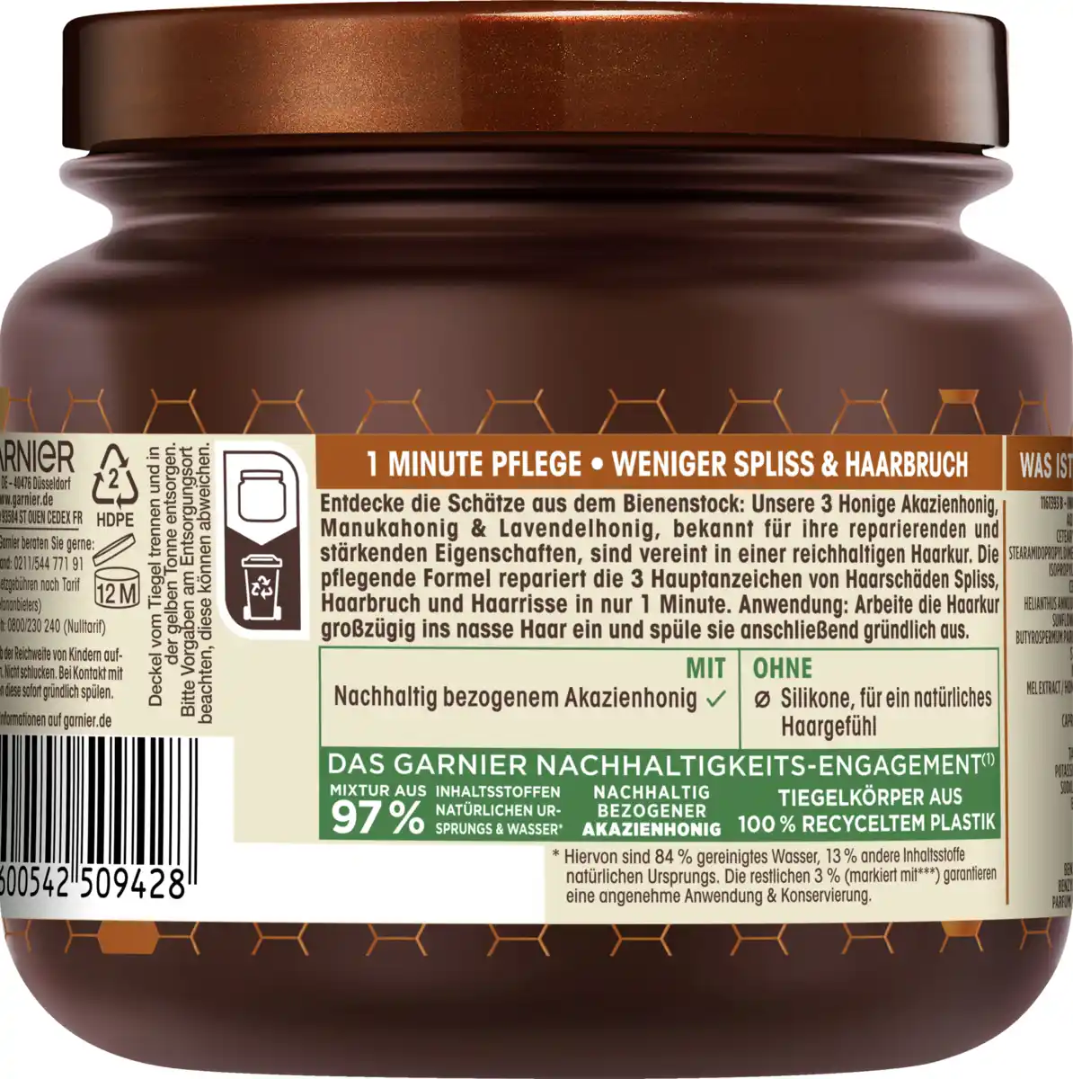 Bild 2 von Garnier Wahre Schätze Haarkur 1-Minute Honig Schätze Strapaziertes & Brüchiges Haar, 340 ml