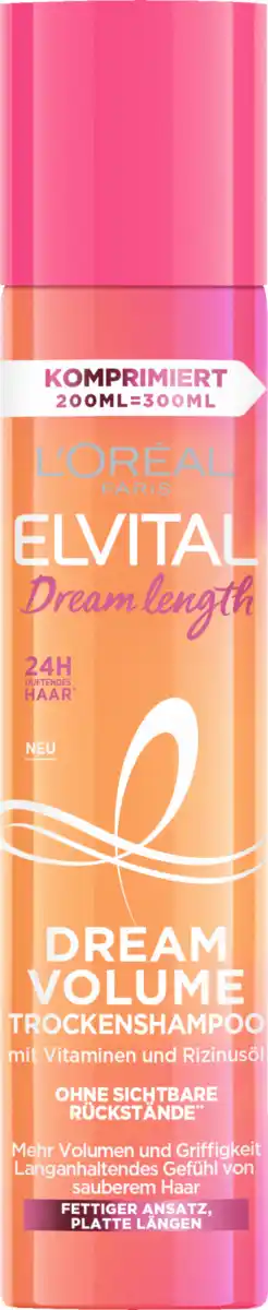 Bild 1 von L’Oréal Paris Elvital Trockenshampoo Dream Length Air Volume, 200 ml